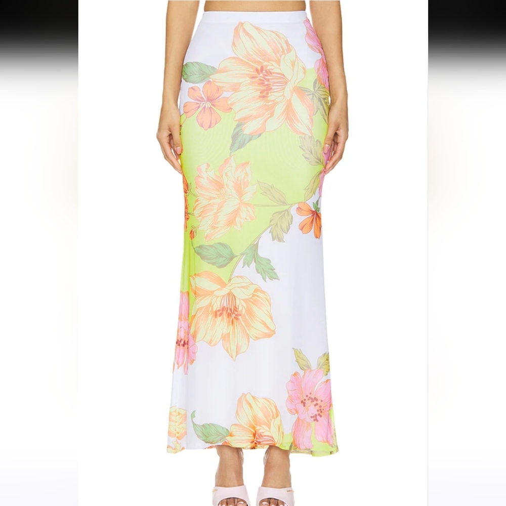 AFRM Cara Skirt In Color Block Floral XS